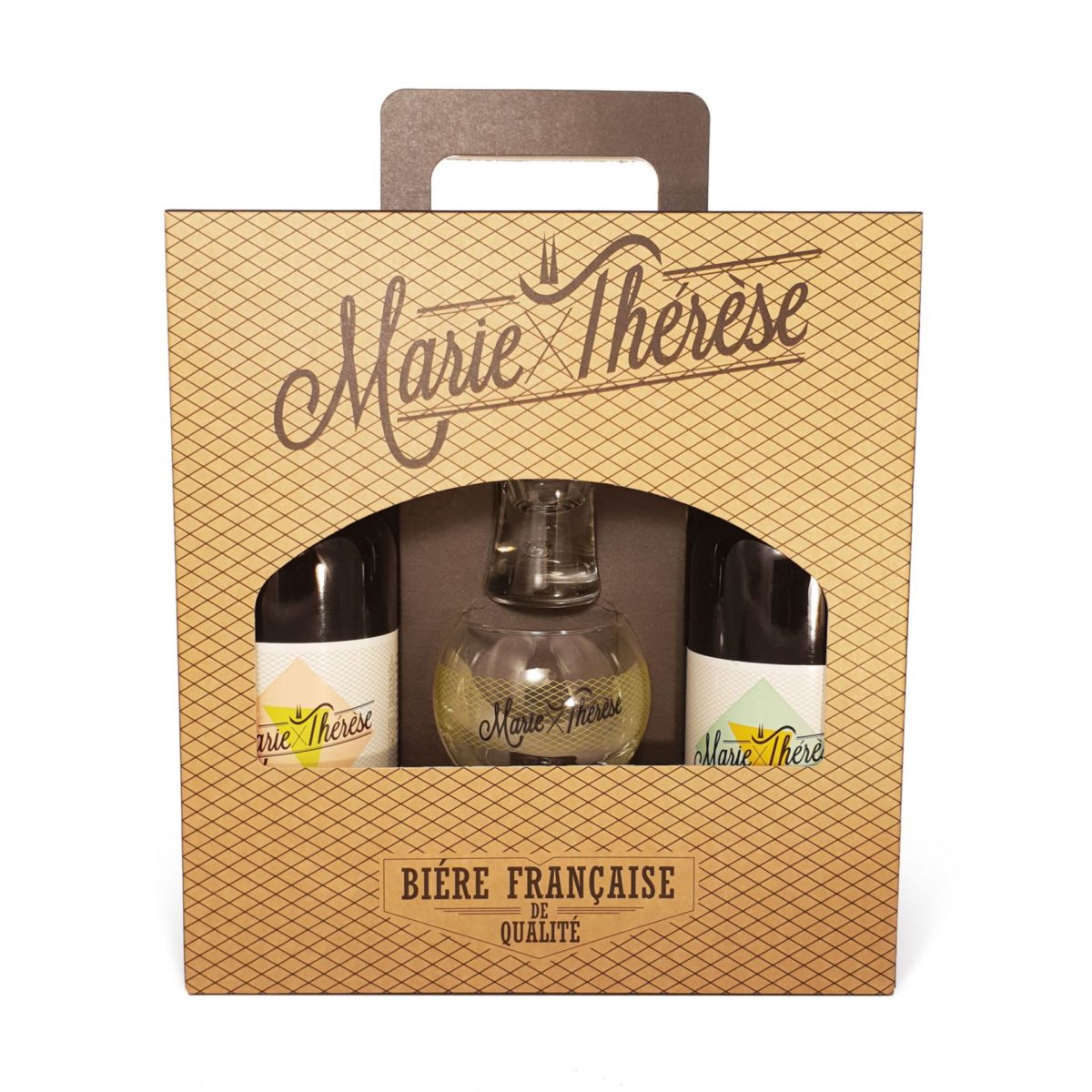 Marie-Thérèse coffret 2 bouteilles de 75cl et 2 verres à bière