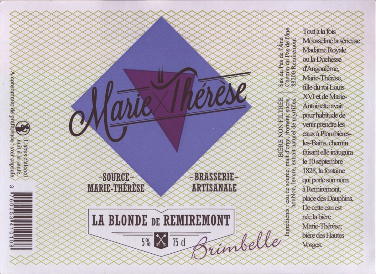 Étiquette La blonde de Remiremont à la brimbelle